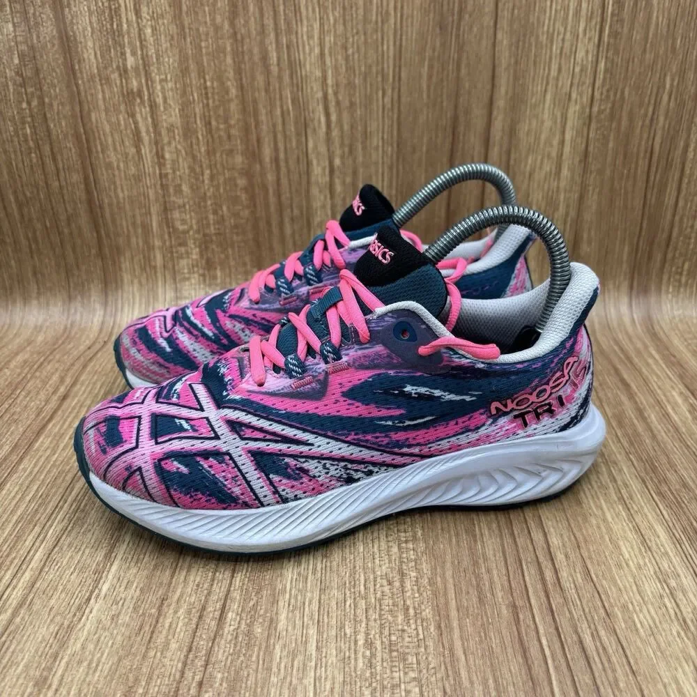 ASICS Noosa Tri 15 Running Shoes Kids Size 4.5 or Womens 6 Pink Teal Multi